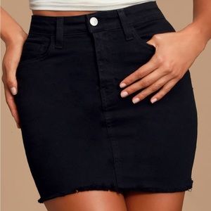 Lulu’s O2 Black Denim Mini Skirt